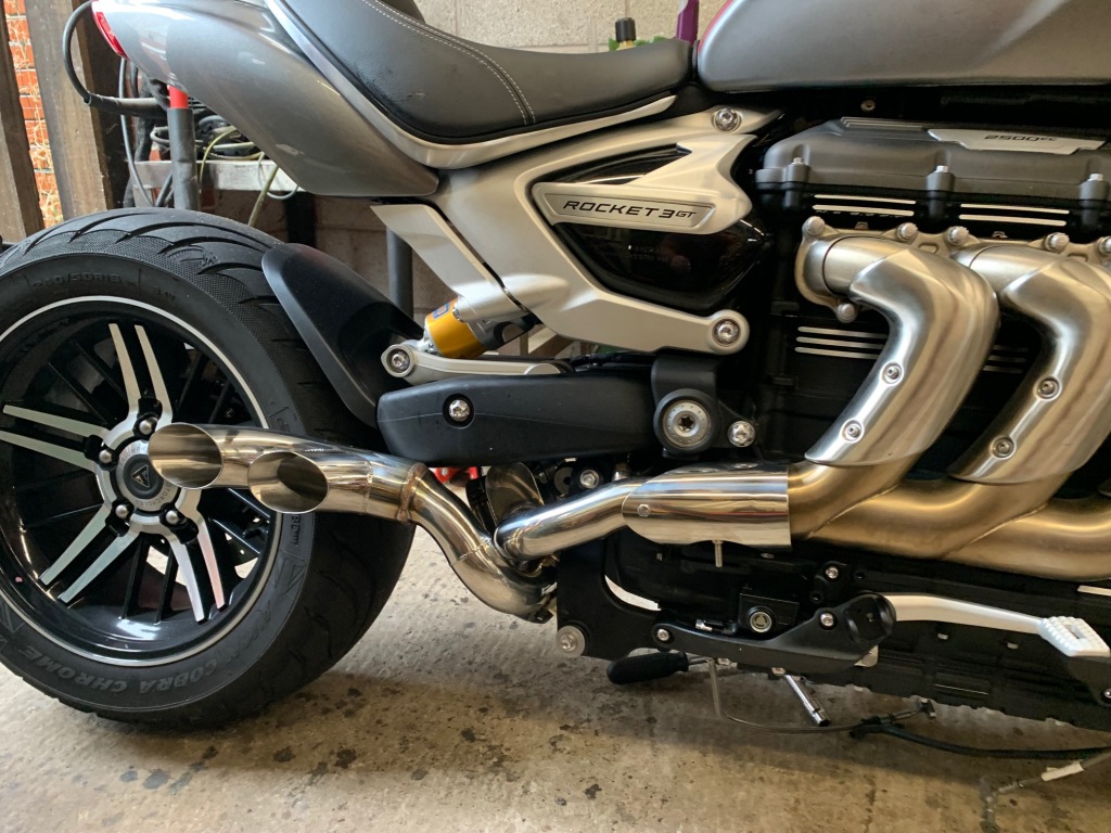 Triumph rocket deals 3 custom exhaust